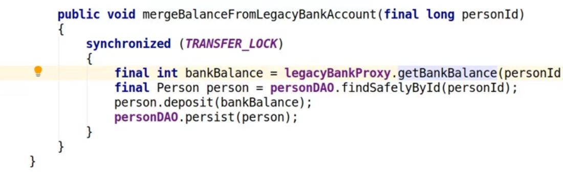 Merging code with global lock