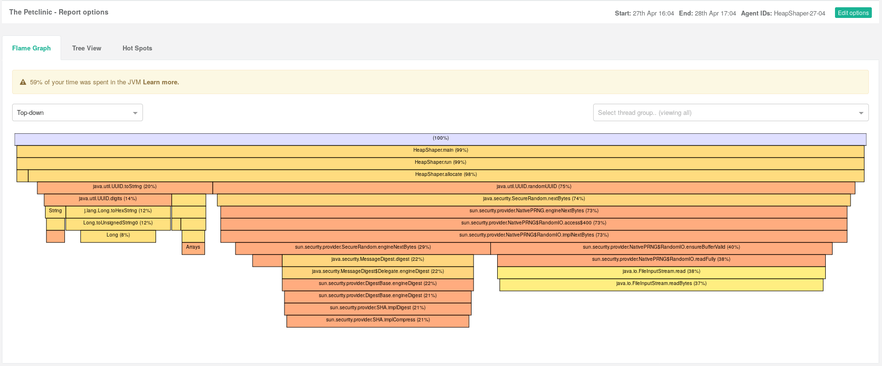 Flamegraph with JVM Time